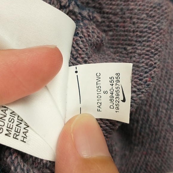 Nike Center Swoosh Hoodie Womens Small Blue Pullover Speckled Long Sleeve - Picture 12 of 12